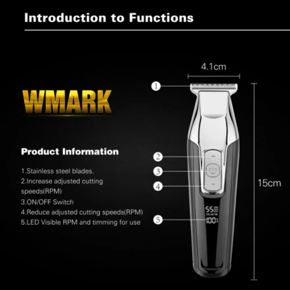 barber detail trimmer with t-wide blade